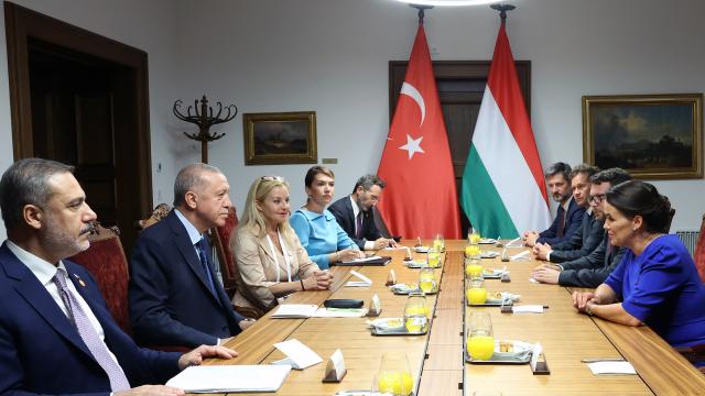 Cumhurbaşkanı Erdoğan, Macaristan Cumhurbaşkanı Novak ile bir araya geldi